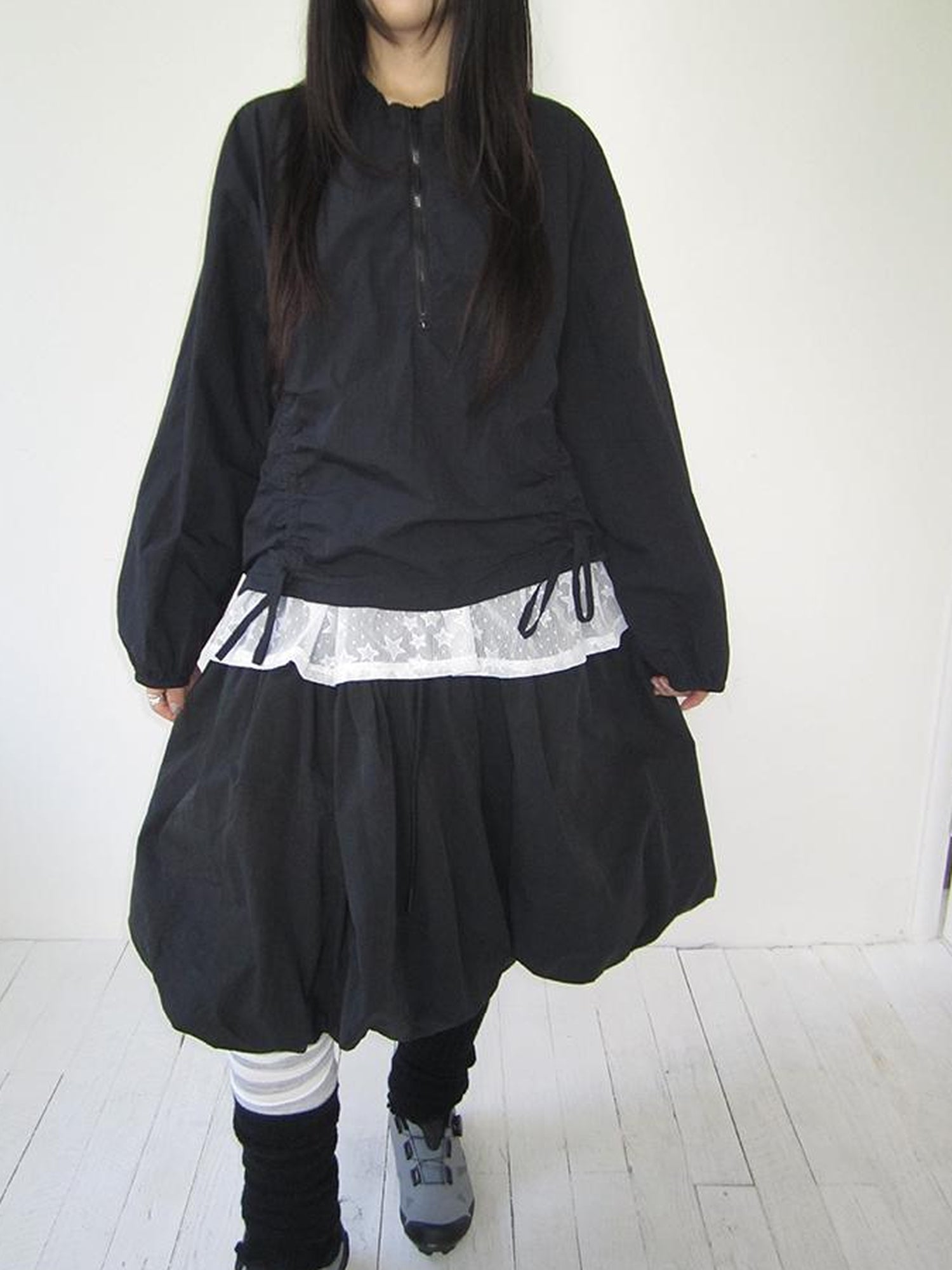 ang project Functional Minimalist Drawstring Short Crop Top