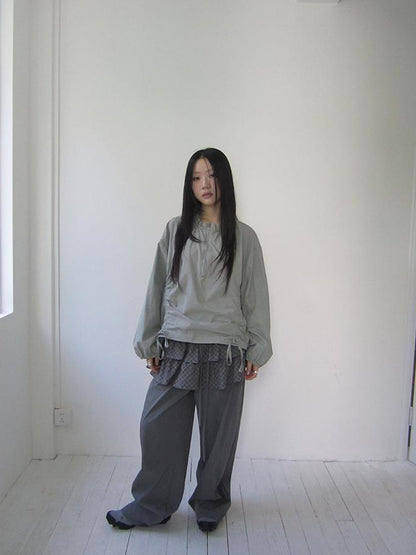 ang project Functional Minimalist Drawstring Short Crop Top