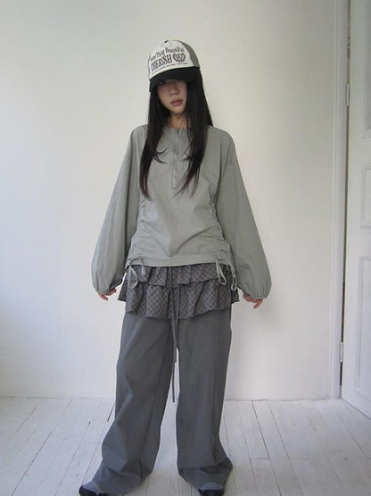 ang project Functional Minimalist Drawstring Short Crop Top