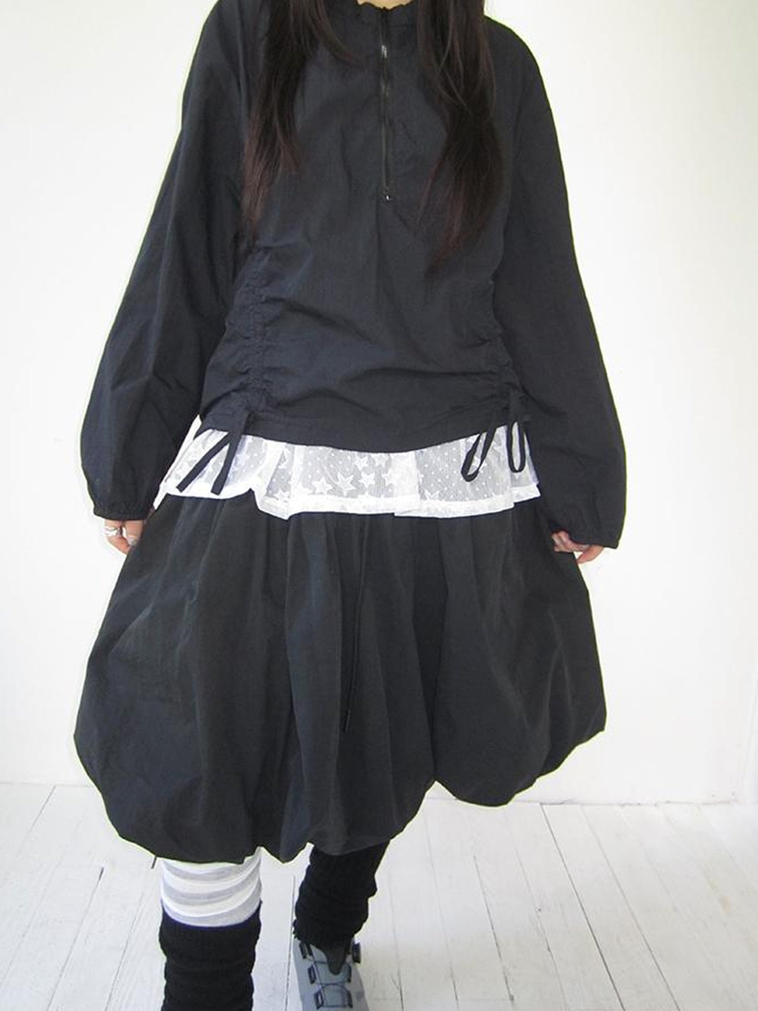 ang project Functional Minimalist Drawstring Short Crop Top