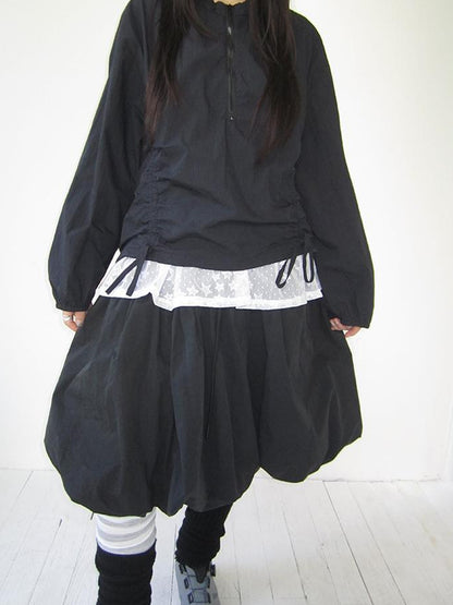 ang project Functional Minimalist Drawstring Short Crop Top
