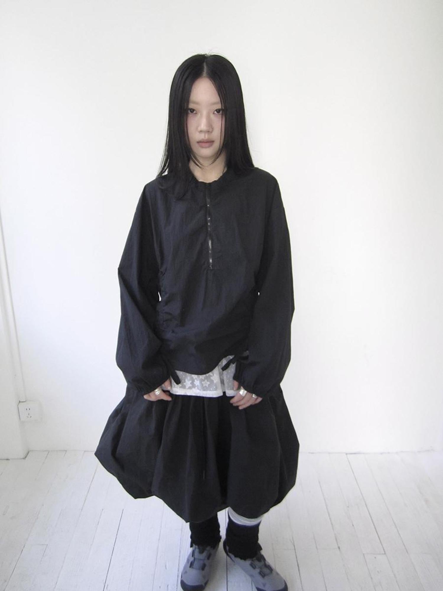 ang project Functional Minimalist Drawstring Short Crop Top