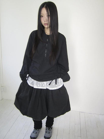 ang project Functional Minimalist Drawstring Short Crop Top