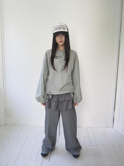 ang project Functional Minimalist Drawstring Short Crop Top
