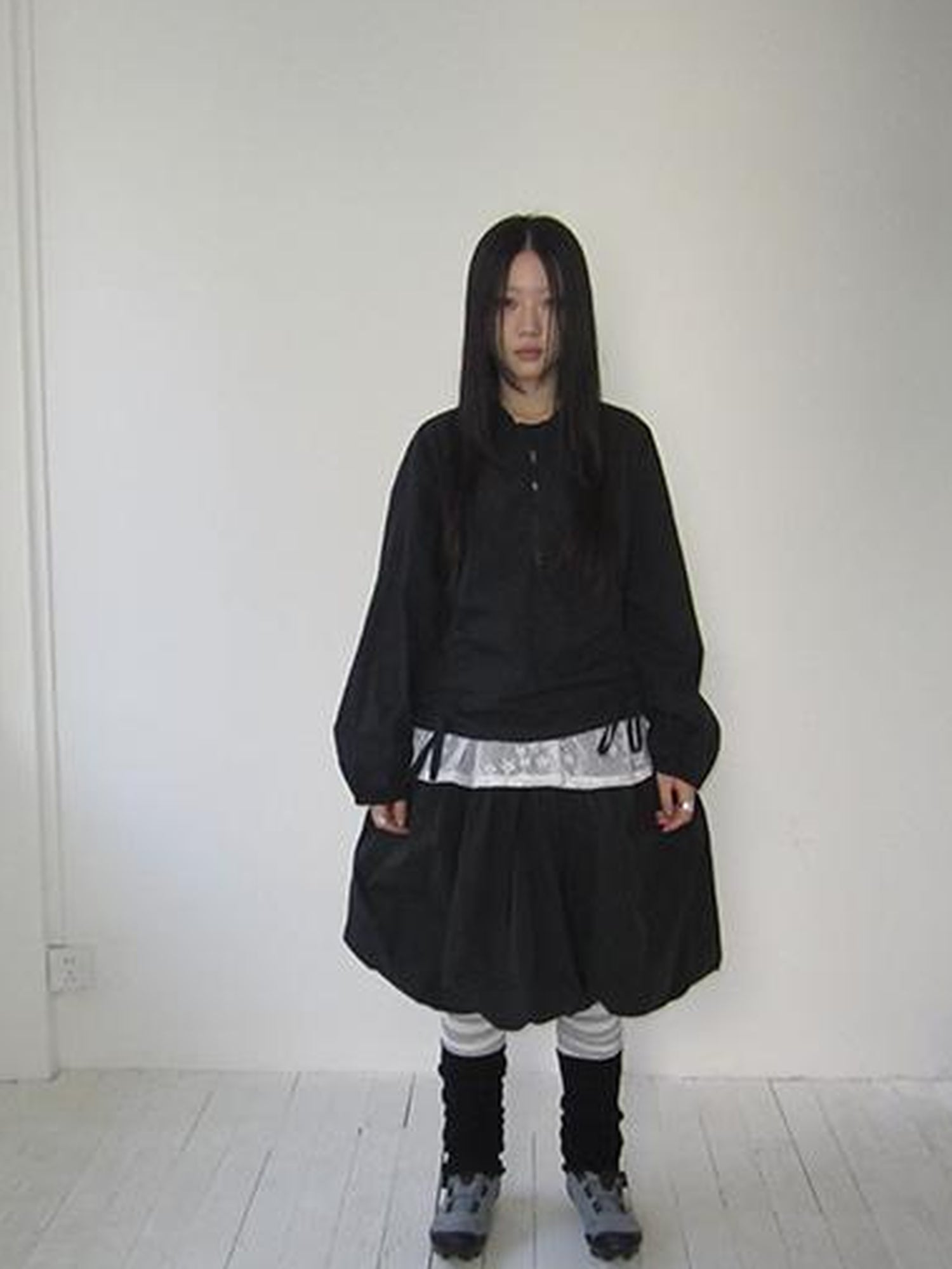 ang project Functional Minimalist Drawstring Short Crop Top