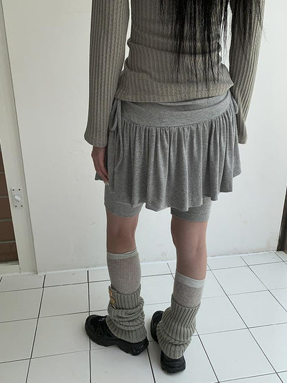 ang project Functional Sporty Layered Drawstring Waist Short Skirt