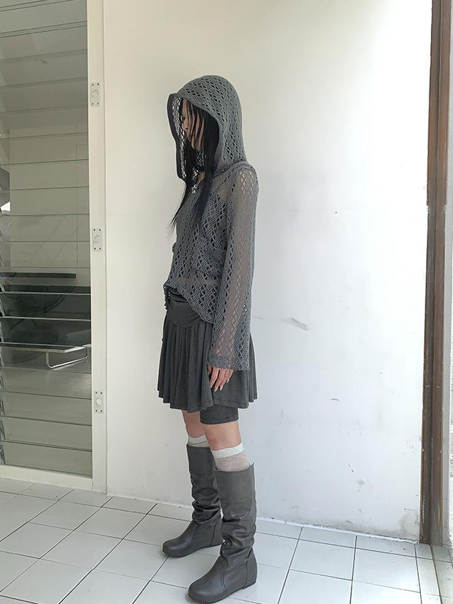 ang project Functional Sporty Layered Drawstring Waist Short Skirt