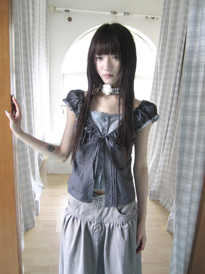 ang_project_Gray_Floral_Lace_Patchwork_Fake_Two_Piece_Puff_Sleeve_Square_Neck_Women&