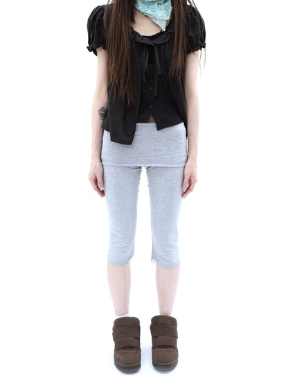 ang_project_Gray_Lace_Splice_Cuffed_Hem_Tapered_Slim_Elastic_Waist_Women&