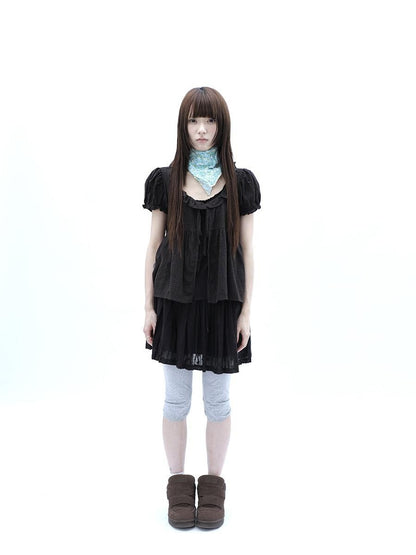ang project Gray Lace Splice Cuffed Hem Tapered Slim Elastic Waist Women&