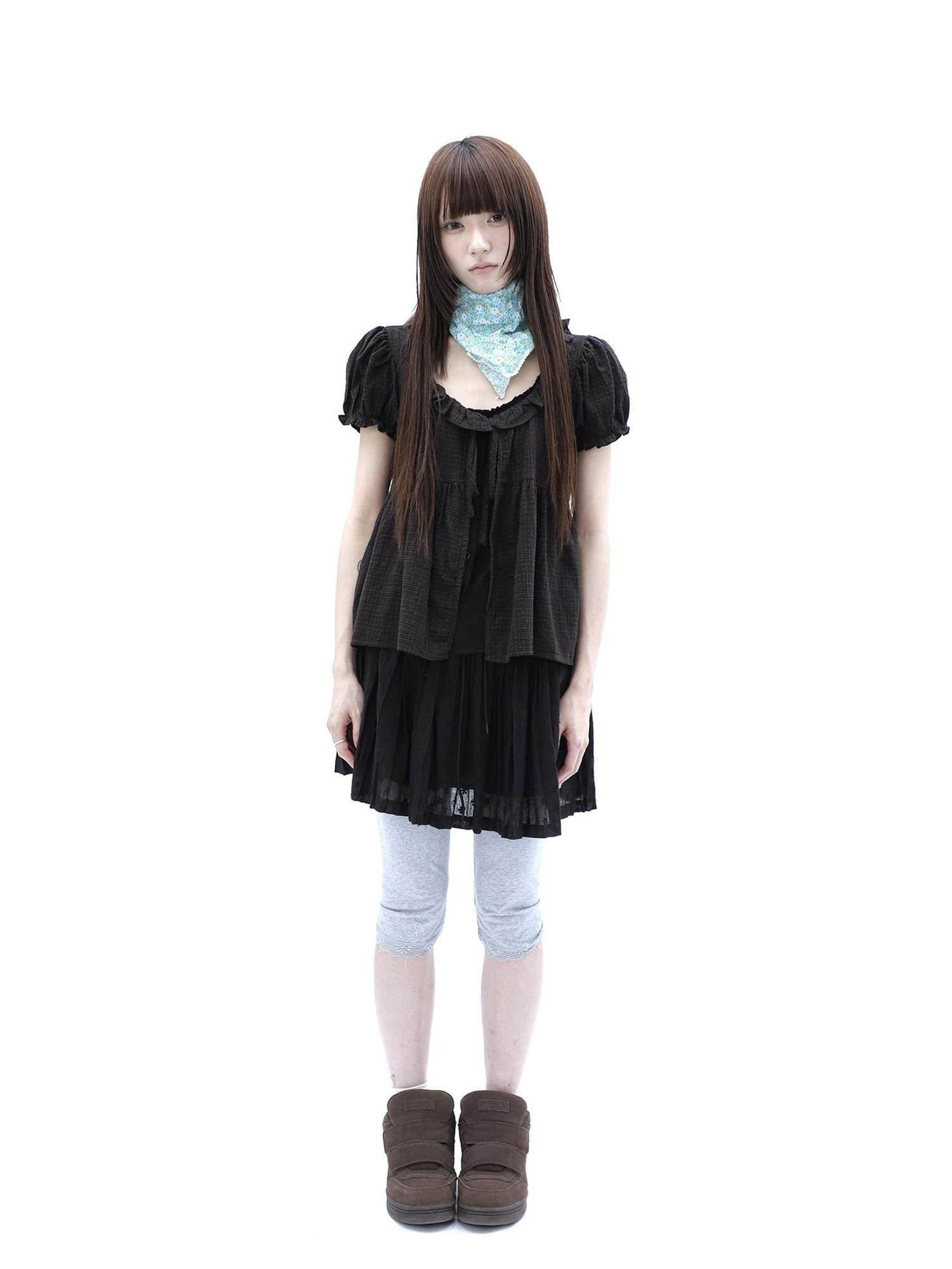 ang project Gray Lace Splice Cuffed Hem Tapered Slim Elastic Waist Women&