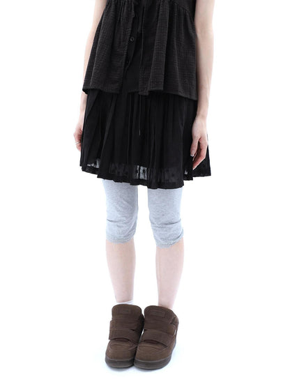 ang project Gray Lace Splice Cuffed Hem Tapered Slim Elastic Waist Women&
