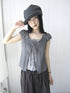 ang_project_Gray_Plaid_Lace_Tie_Puff_Sleeve_Slim_Fit_Vintage_Women&