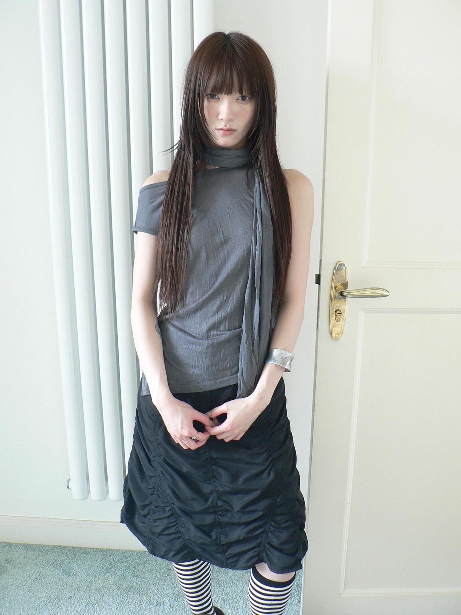 ang project Gray Pleated Asymmetric Cinched Waist Tie Sash Women&