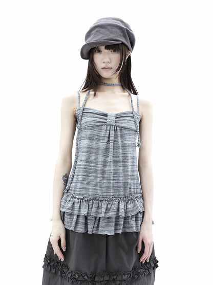 ang_project_Gray_Striped_Asymmetric_Double_Layer_Tie_Detail_Women&
