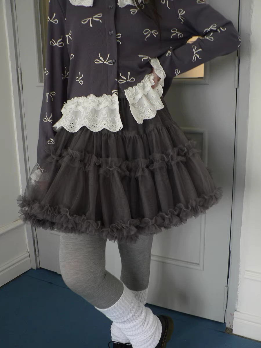 ang_project_Grey_Lined_Lace_Patchwork_Puff_Korean_Mid_Waist_Casual_Women_Mini_Skirt_MISSTT