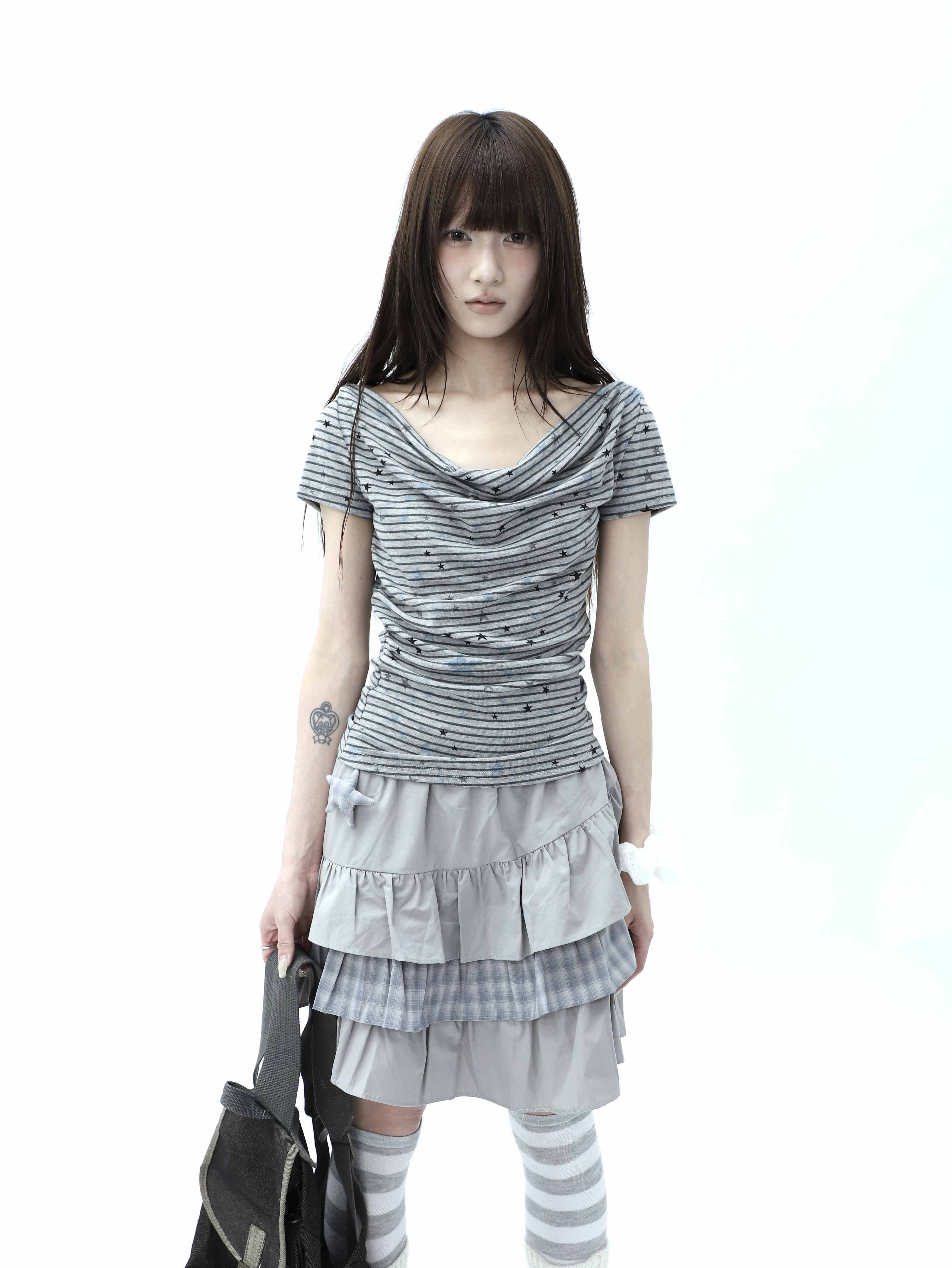 ang_project_Grey_Striped_Star_Print_Stacked_Neck_Women&