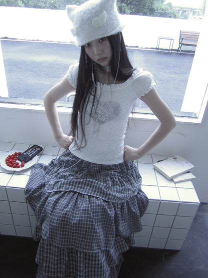 ang_project_Heart_Print_Puff_Sleeve_Tie_Slim_Fit_Women&