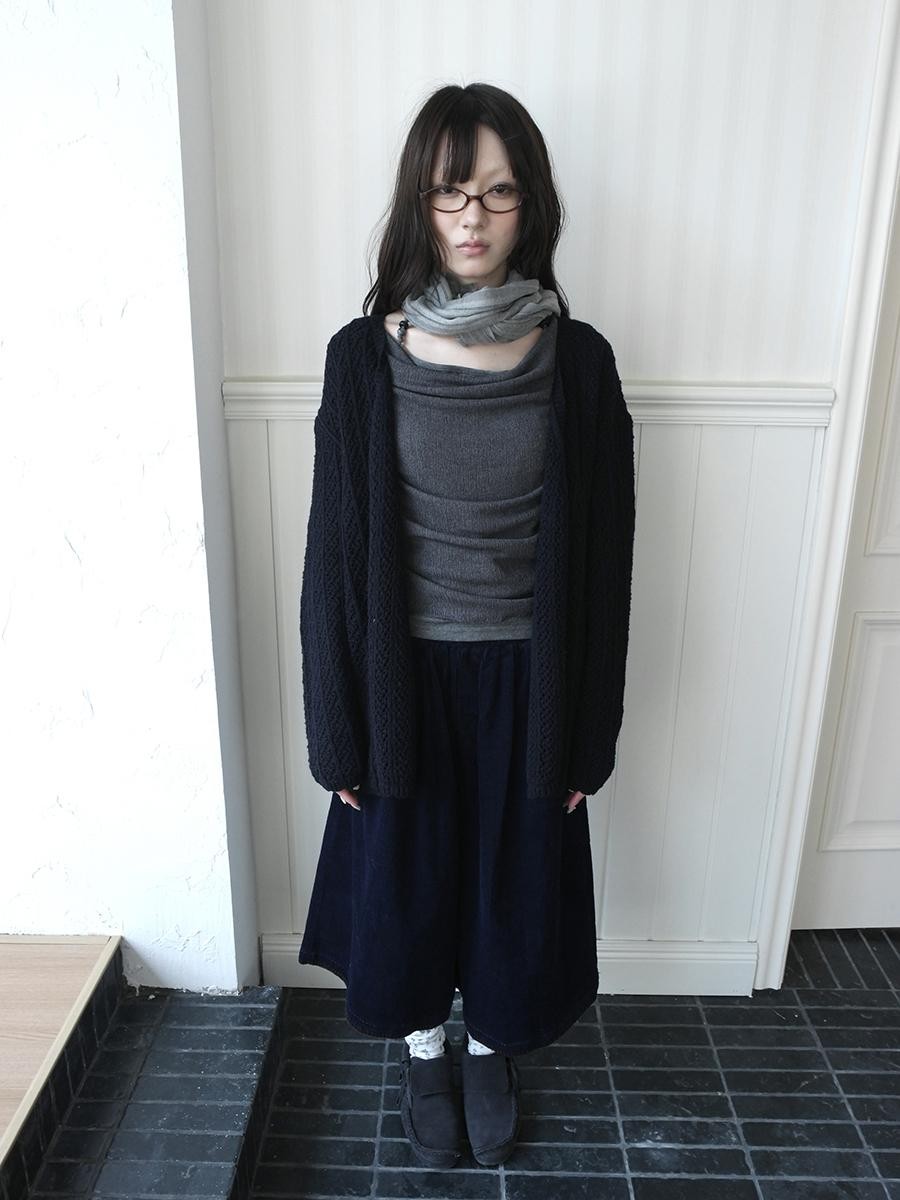 ang project Hollow Out Loose Fit V-neck Knit Women&