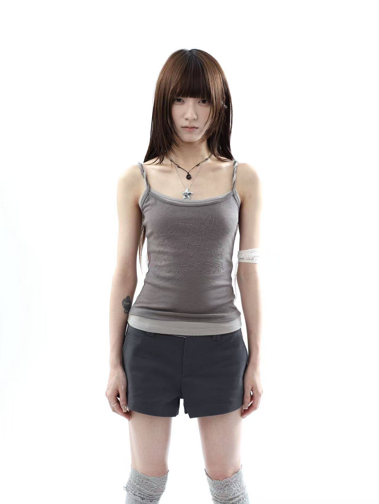 ang_project_Knot_Floral_Rhinestone_Faux_Two_Piece_Colorblock_Women&
