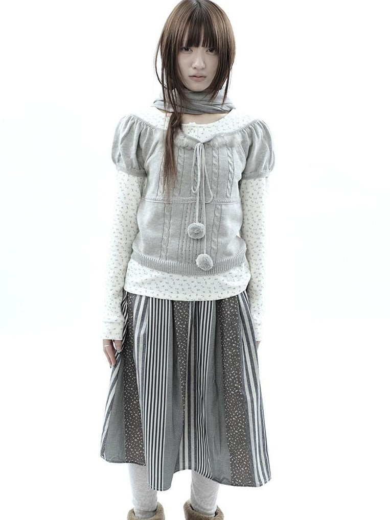 ang project Korean Bow Tie Knit Cotton Women&