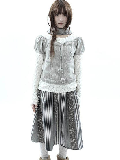 ang project Korean Bow Tie Knit Cotton Women&