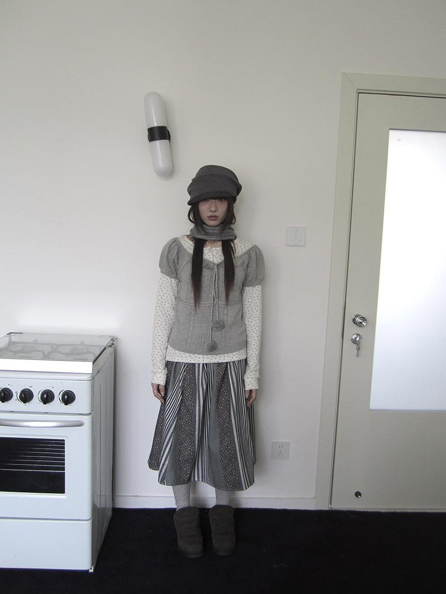 ang project Korean Bow Tie Knit Cotton Women&