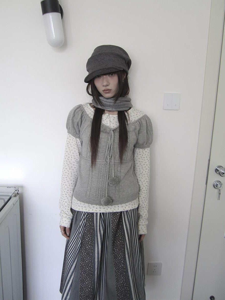 ang project Korean Bow Tie Knit Cotton Women&
