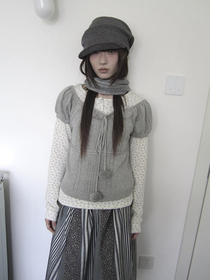 ang project Korean Bow Tie Knit Cotton Women&
