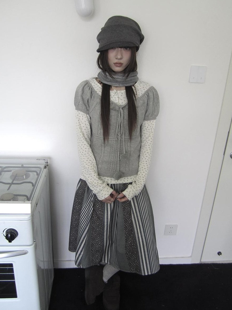 ang project Korean Bow Tie Knit Cotton Women&