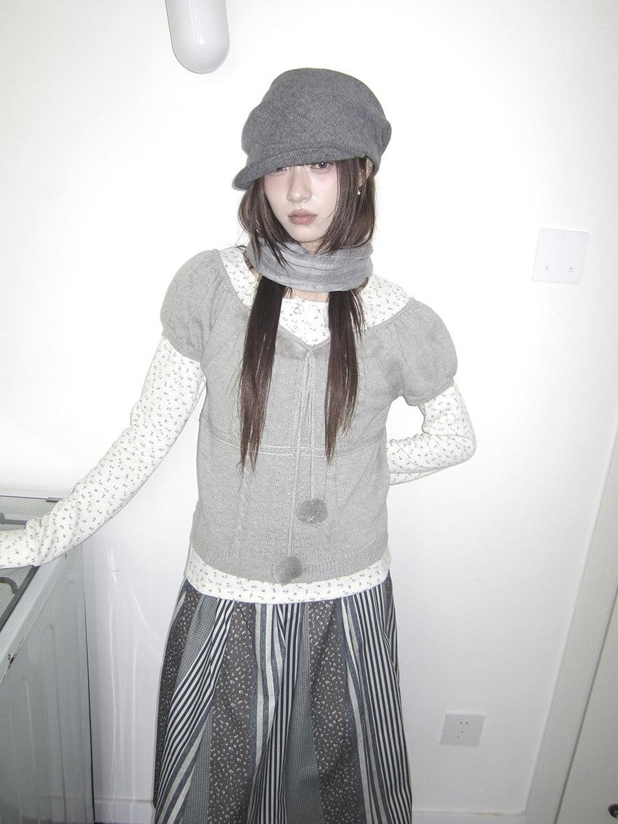 ang project Korean Bow Tie Knit Cotton Women&