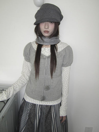 ang project Korean Bow Tie Knit Cotton Women&