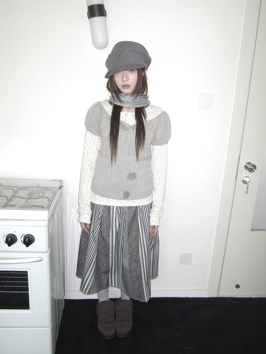 ang project Korean Bow Tie Knit Cotton Women&