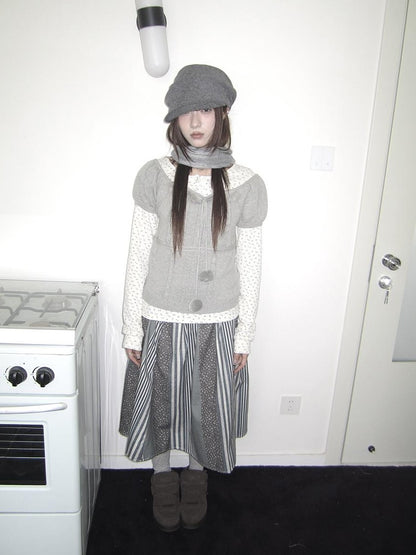 ang project Korean Bow Tie Knit Cotton Women&