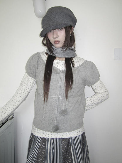 ang project Korean Bow Tie Knit Cotton Women&