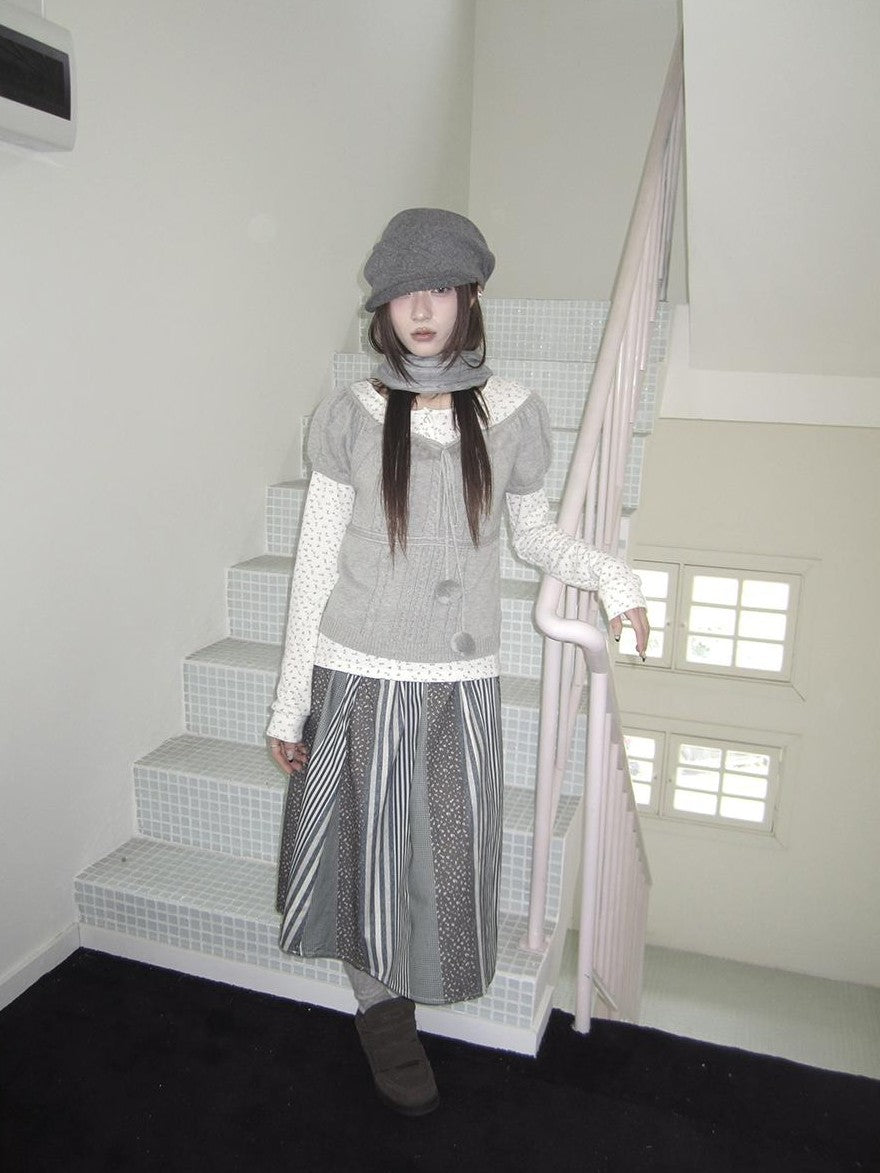 ang project Korean Bow Tie Knit Cotton Women&