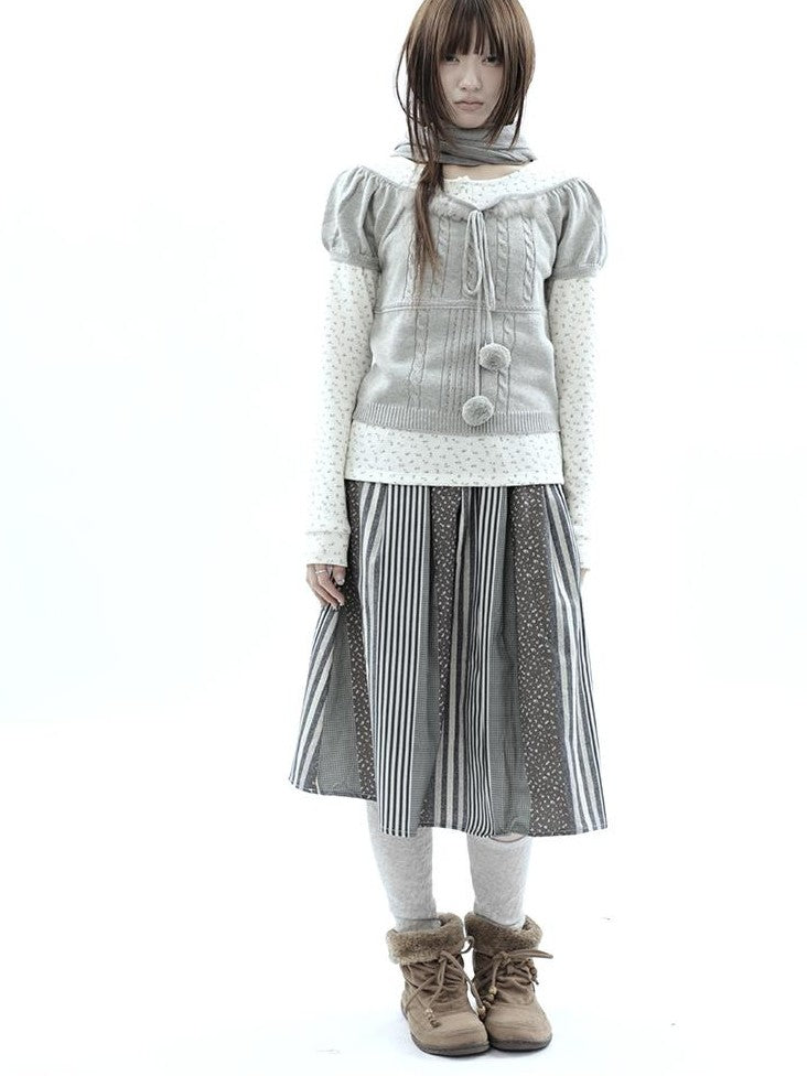 ang project Korean Bow Tie Knit Cotton Women&