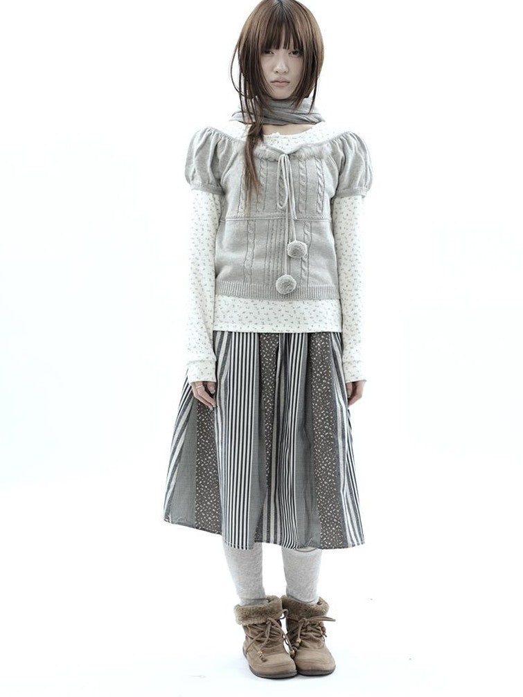 ang project Korean Bow Tie Knit Cotton Women&