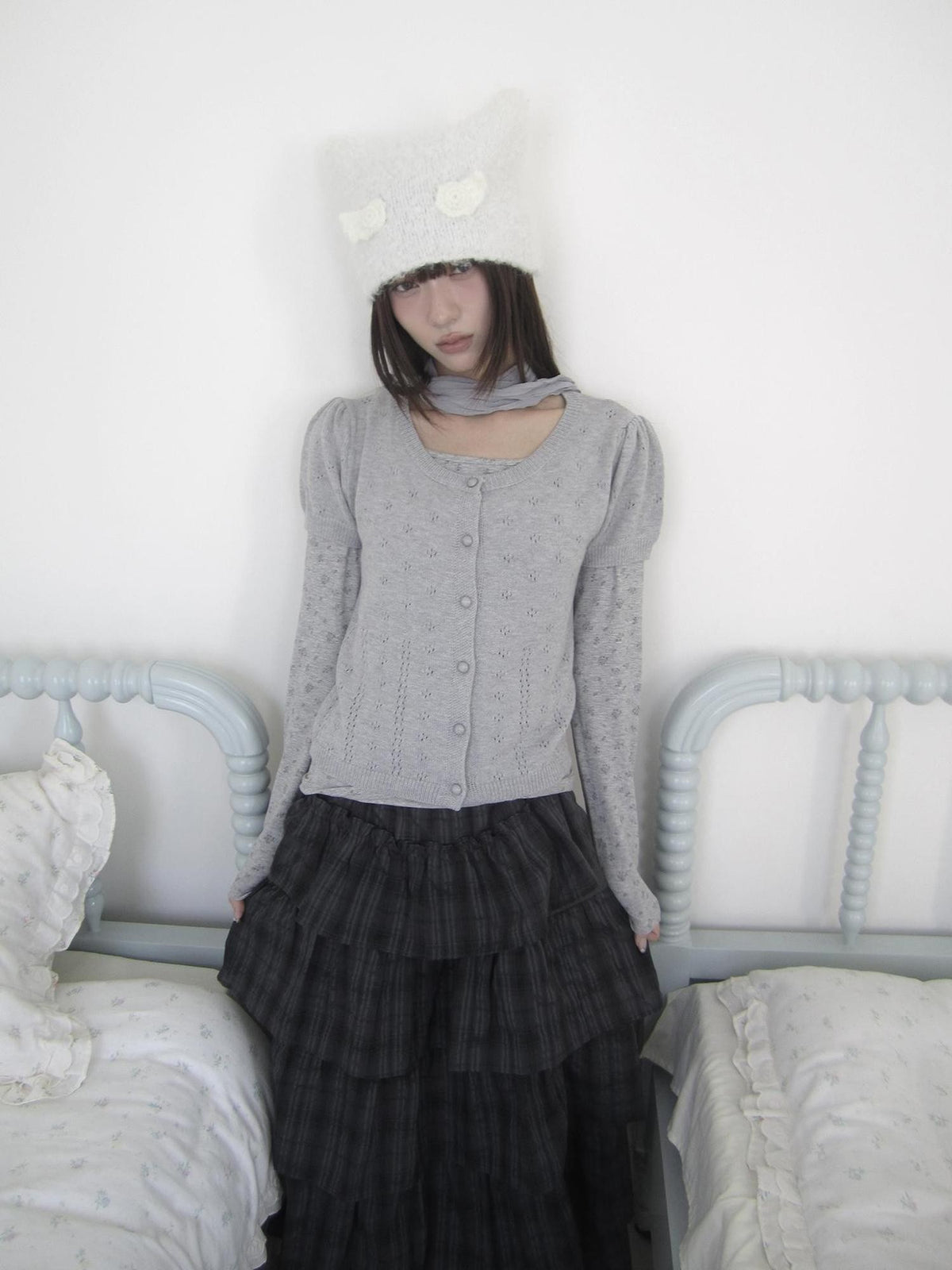 ang project Korean Crochet Openwork Round Neck Women&
