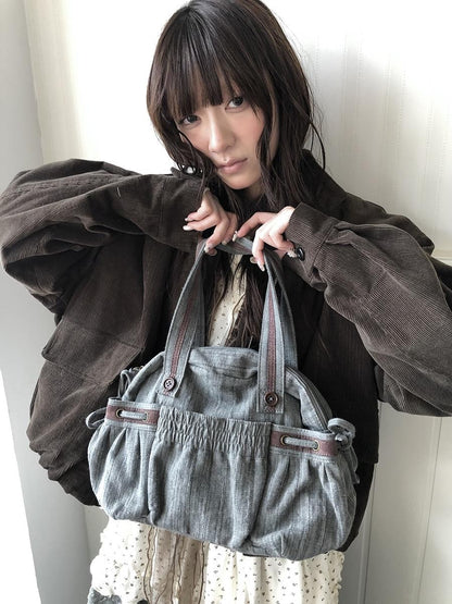 ang project Korean Retro Color Block Ruched Women&