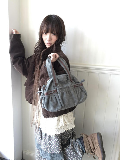 ang project Korean Retro Color Block Ruched Women&