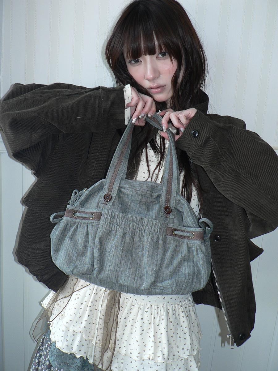 ang project Korean Retro Color Block Ruched Women&