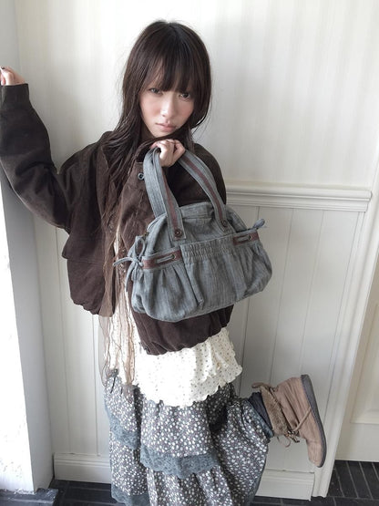 ang project Korean Retro Color Block Ruched Women&