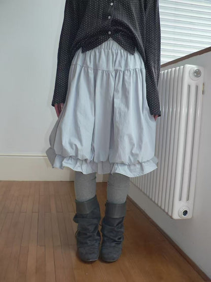 ang_project_Korean_Ruffle_Elastic_Waist_Bubble_Hem_Loose_Fit_Women&