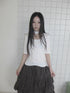 ang_project_Korean_Ruffle_U_Neck_Slim_Stretch_Half_Sleeve_Solid_Women&