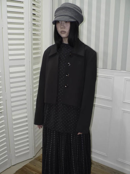 ang_project_Korean_Straight_Button_Short_Lapel_Long_Sleeve_Women_Solid_Black_Jacket_MISSTT