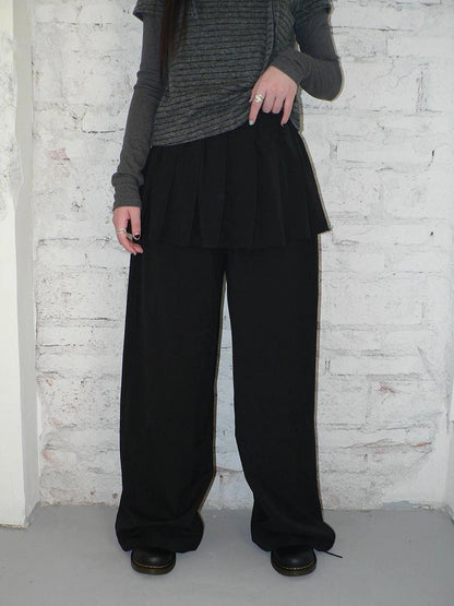 ang project Korean Style Lightweight Split Front Drawstring Jumpsuit Pants Pants