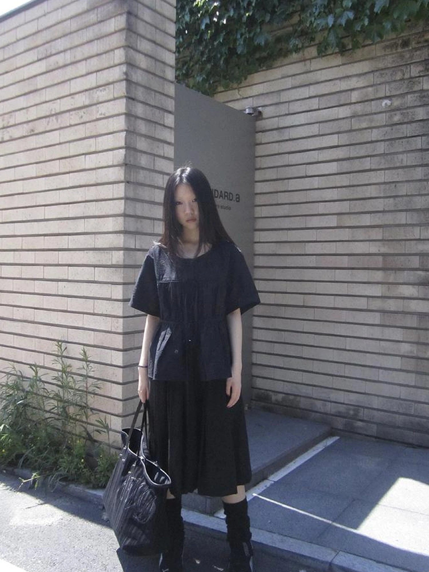 Korean Style Lightweight Tied Waist Pleated Single Row Button Short Sleeve Top