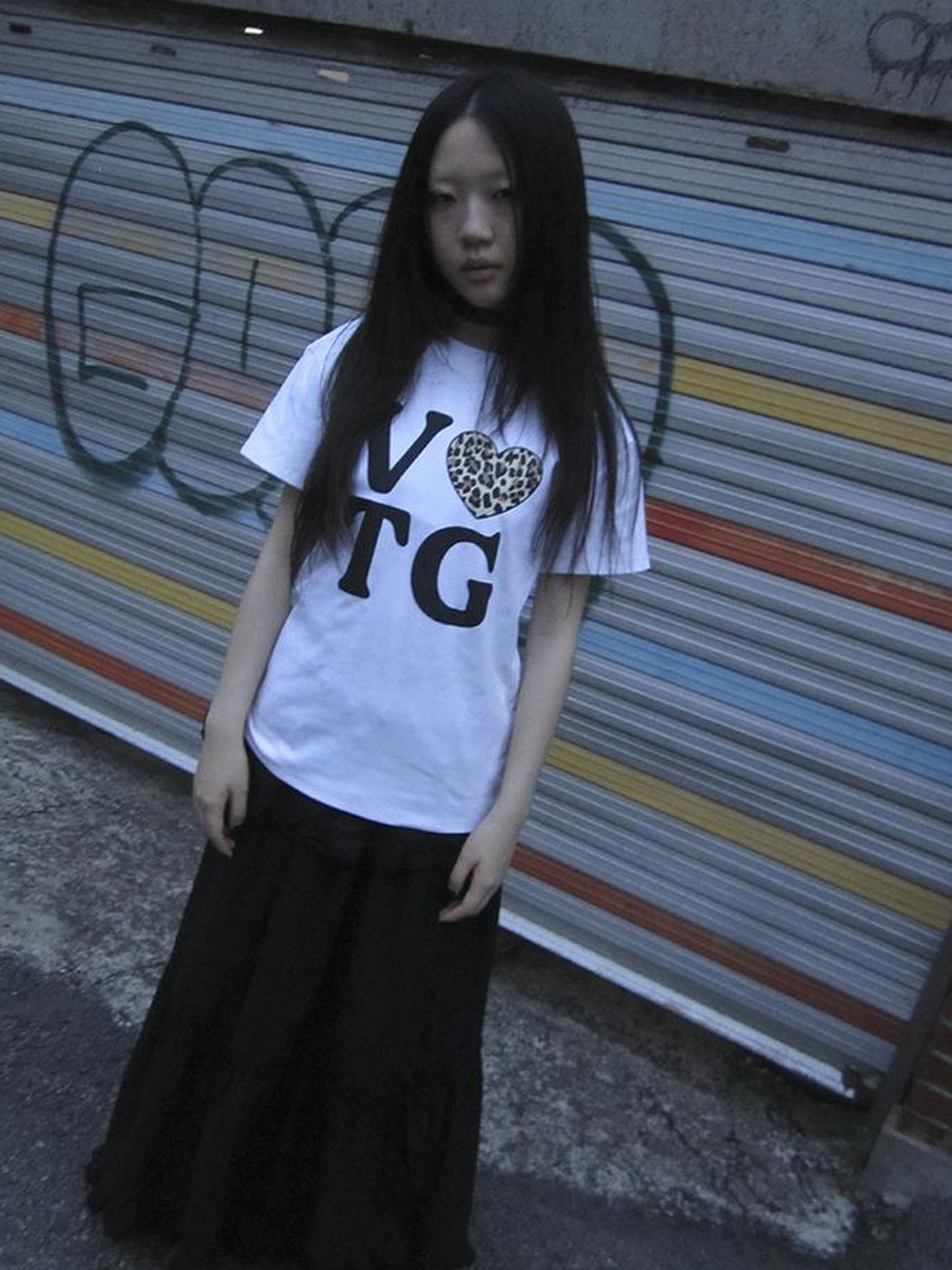 Updateang project Korean Style Summer Leopard Print Heart Letter Print T Shirt