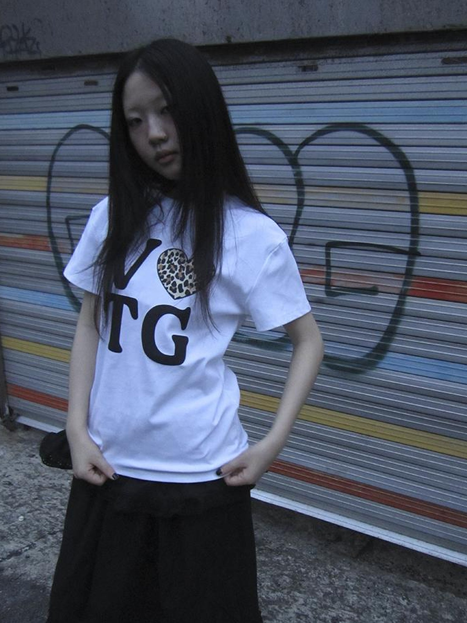 Updateang project Korean Style Summer Leopard Print Heart Letter Print T Shirt